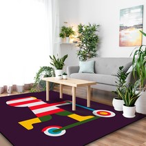 이정데코 팝아트 일러스트 사계절 워셔블 러그