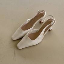 클리어 스퀘어 슬링백힐 6cm