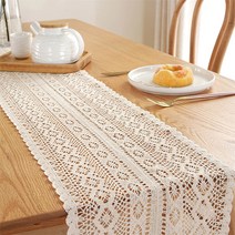 식탁 인테리어 뜨개질 레이스 테이블 러너, A, 24 x 160 cm