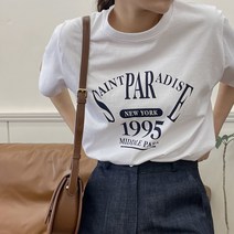 슈가펀 여성용 파크 프린팅 반팔 티셔츠