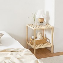 그리드 원목 선반 2단, 내추럴