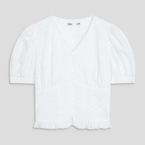 미쏘 V넥 아일렛 블라우스