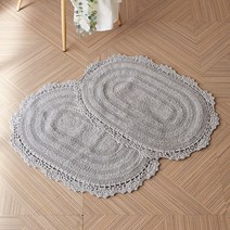 러버블 순면 욕실 현관 매트 2p, 그레이