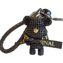 뷰씨 곰돌이 인형 자동차 키링, 블랙, 1개