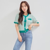 로엠 여성용 반팔 트위드 가디건
