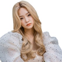 여성용 수제 레이스 통가발 긴앞머리 빌드펌, 아이스블론드 + 골드아이보리, 1개