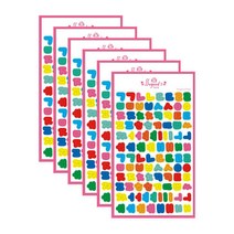 쁘띠팬시 컨페티 한글 디자인 스티커 PD842, 혼합색상, 6개