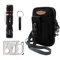 엑스피크 택티컬 서바이벌 파우치 플러스 + LED 줌라이트 + 멀티툴 + 휘슬 세트, 블랙, 랜덤발송(휘슬)