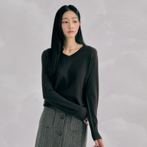 클라비스 여성용 촉감 소프트터치 V넥 풀오버 니트