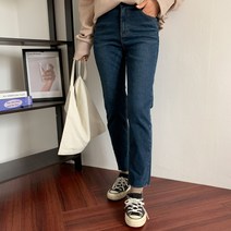 여성용 데베로 기모커팅 일자 데님 팬츠 PT6303K0B