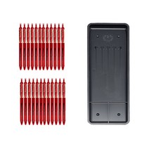 동아 애니겔501 펜 0.5mm 24p + 매표화확 펜접시c형, 레드(펜), 블랙(펜접시), 1세트