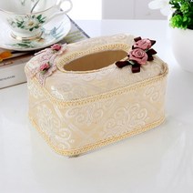 카리스 고급 페브릭 레이스 휴지 티슈 케이스, A02