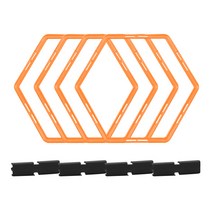 블럭마트 육각 스피드 사다리 4p + 이음고리 4p 세트, 오렌지(사다리)