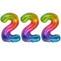조이파티 숫자은박풍선 대 2, 3개, 레인보우