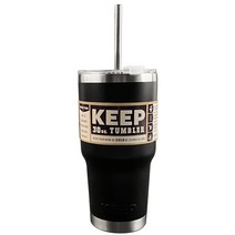 KEEP 스테인리스 보온 보냉 대용량 빨대 텀블러, 블랙, 900ml
