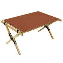 벅703 캠핑용 가죽 우드 롤테이블 + 가죽 테이블보 세트, 월럿