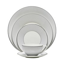 웨지우드 자스퍼콘란 핀스트라이프 5종 세트, 1세트, 티컵 + 잔받침 + 접시 3종, 혼합색상