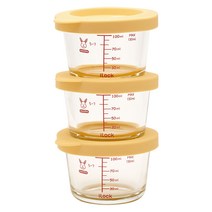 아이락 이유식 스팀홀 내열유리 원형 밀폐용기 130ml, 3개, 밀폐용기 3p
