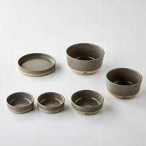 마시프렌치 포개다 싱글 식기 6종 세트, 초코브라운, 소찬기 2p + 대찬기 + 원형접시 + 공기 + 대접