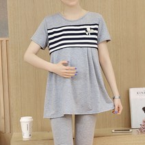 스트라이프 티셔츠 임산부 원피스