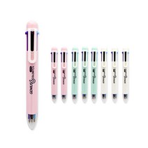미소로 1000 지니어스 6색 볼펜 1.0mm 2188, 핑크, 민트, 화이트, 9개