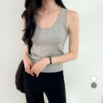 세컨그라운드 여성용 유넥 밍크 기모 나시