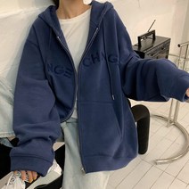 포근 레터링 컬러풀 임산부 루즈핏 후드집업