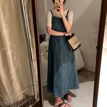 코코넛 뷔스티에 데님 원피스