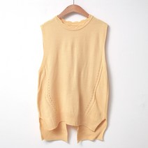 럽스 뮤리 스카시짜임 뒷리본 니트 조끼