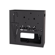 설렘하우스 개업선물 철제 사각 우산모양 우산꽂이 특대 블랙 + 화환리본, 1세트