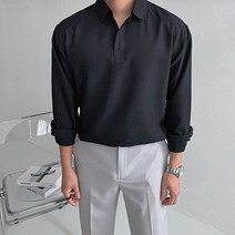 맨타임 남성용 BHS 베이직 컬러 헨리넥 트임 긴팔 셔츠