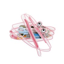 집잇 투명 클리어 필통, 핑크, 1개