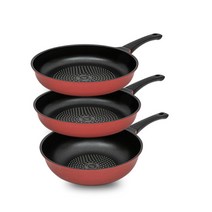 키친아트 인덕션 프리미엄 IH 메트레드 후라이팬 3종 세트, 프라이팬 26cm 2p + 궁중팬 26cm, 혼합색상