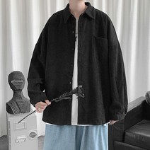 마켓에이 남성용 코듀로이 오버핏 셔츠