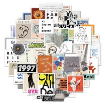 예스몰 팬시 스티커 55p, 1세트, 팝아트