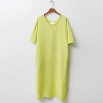 빼빼 여성용 브이넥 린넨혼방 무지 심플 원피스