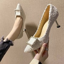 스퀘어 버클 스틸레토 세련된 하이힐