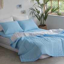 예가로드 순면 레스트 뱀부 시어서커 여름 누비이불, 스카이