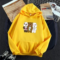 귀여운 곰 세마리 오버핏 임산부 기모 후드티