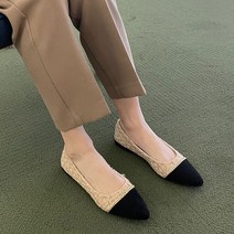 슈즈앤 여성용 스틸레토 트위드 플랫슈즈 SN274