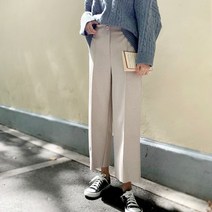 패션풀 여성용 플레피 뒷밴딩 울 슬랙스 27494