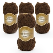 필립섬유 쎄비 보니보니 뜨개실 80g x 4p, 9 다크브라운