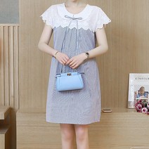 루나글램 돌 레이스 칼라 스트라이프 원피스 gam15