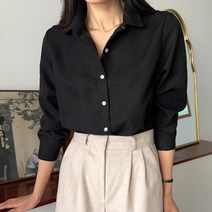 시크폭스 여성용 롤키트리 기모 베이직 셔츠