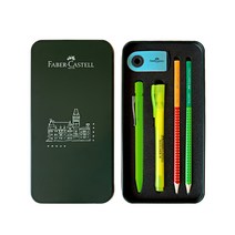 파버카스텔 필기구 그립 볼펜 기프트 세트, 1세트, 라이트 그린(볼펜), 랜덤발송(텍스트라이너 38, 연필, 지우개)