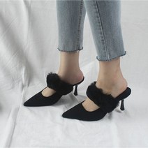 여성용 벨라노이 페미닌 중세풍 뮬 슬리퍼 블로퍼 8cm
