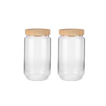 미아앤리암 원목 뚜껑 내열유리 밀폐보관용기, 2개, 700ml