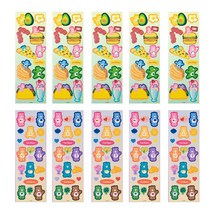 케어베어 씰 스티커 2종 x 5p, 푸드, 컬러풀, 1세트