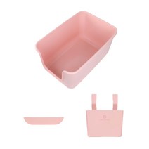 캣츠태그 베이비 묘래박스 고양이 화장실   전용 덧대   묘래통 세트, 핑크