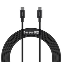 베이스어스 슈페리어 시리즈 C to C 고속충전 데이터 케이블 100w, 블랙(CATYS-C01), 2m, 1개